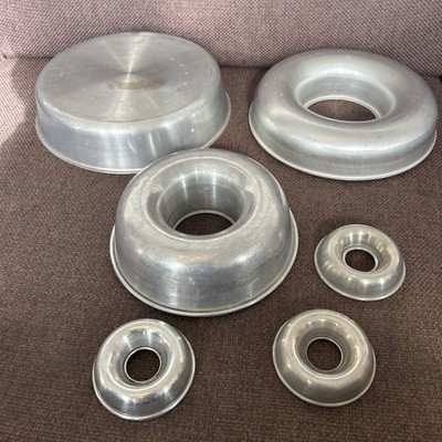 Vintage Konvolut Blechform 6er Set Aluminium Backen Jello Kuchenformen
