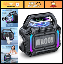 100W Bluetooth Wireless Outdoor Speaker, IPX7 Waterproof, 20H Playtime, TWS, RGB