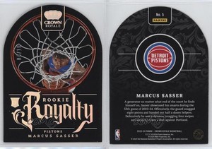2023-24 Crown Royale Rookie Royalty Silver International /18 Marcus Sasser #5 RC