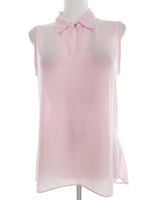 PREMISE STUDIO Damen Polohemd Gr. S Rosa Ärmellos Kragen