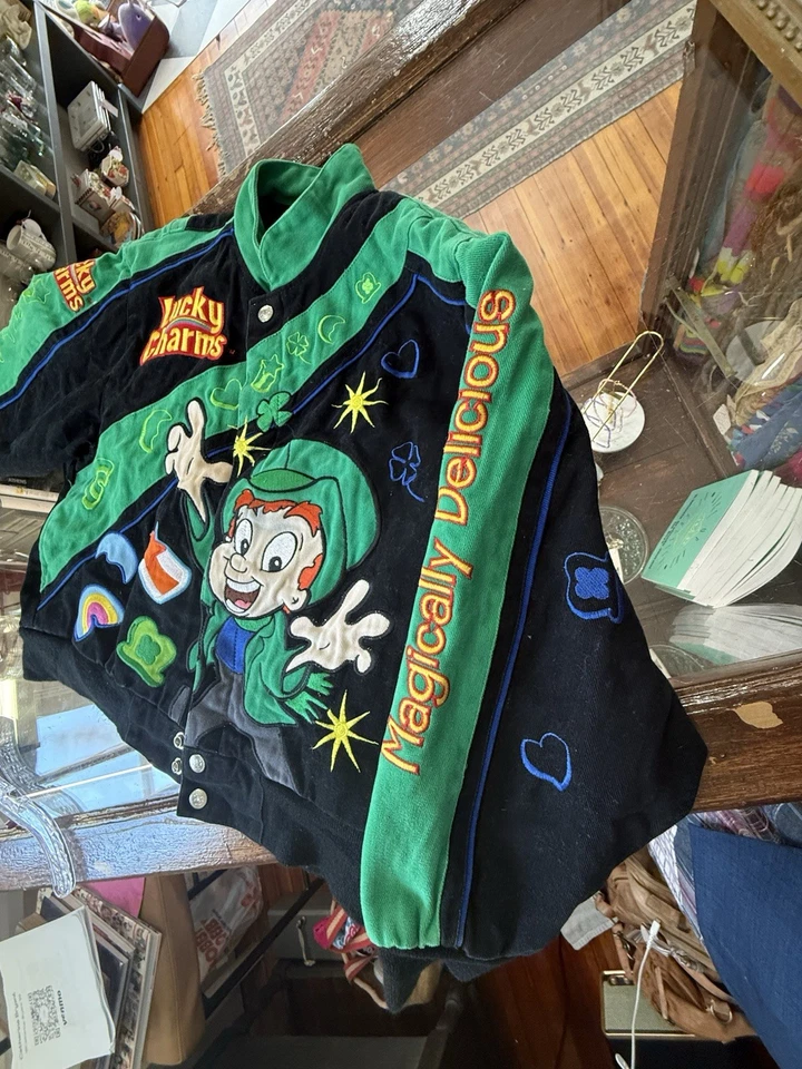 Chaqueta de Carreras Rara JH Designs Lucky Charms 2009 General Mills Talla Lg De Colección Promo Foto 2 de 4