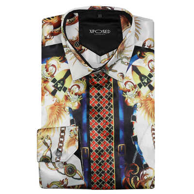 baroque print shirt mens