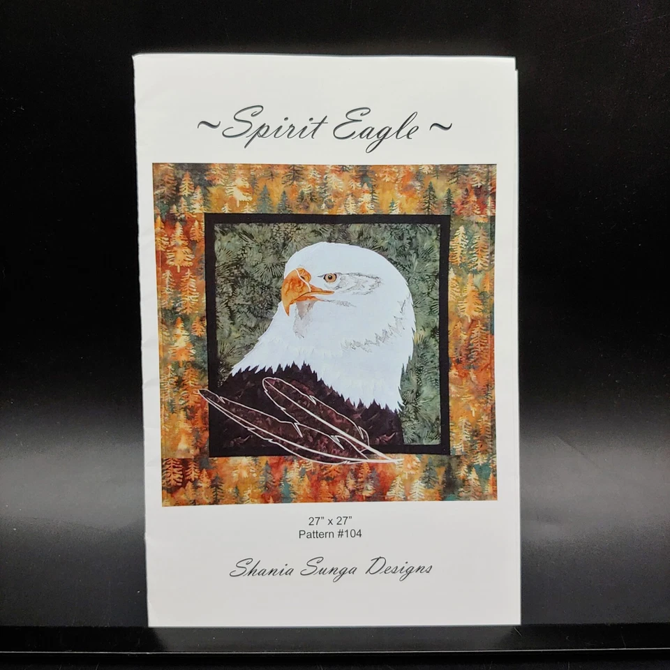 American Bald Eagle Applique Quilt Pattern - 27x27 Rustic Lodge Shania Sunga - Image 2 of 3