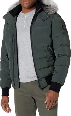 Moose Knuckles men's Glace Bay Flight Bomber Jacket - Medium - Fur trim hood