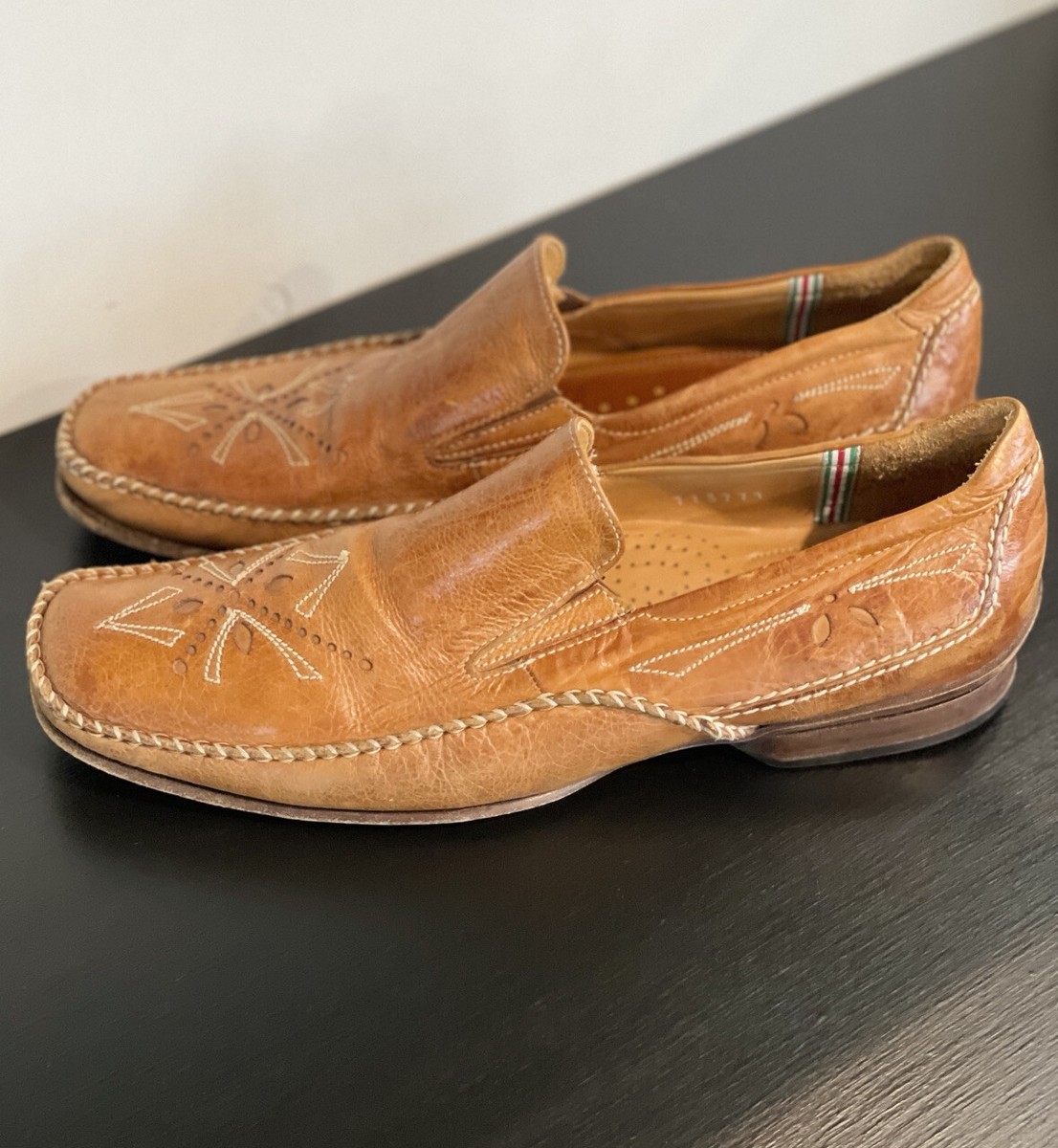 VTG Galizio Torresi Stitched Leather Loafers Men’s EU 43/US 10 Made In Italy Galizio Torresi 610108A V20046 Loafers in brown buy online main image 3