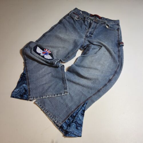Vintage Y2K Blue U.S. POLO ASSN Embroidery Baggy Wide Leg Jeans 32x30 red label - 第 1/20 張圖片