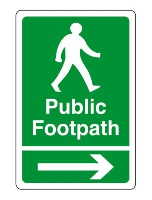 SAFETY FIRST DISPLAY LTD Public Footpath arrow right safety sign - for indoor/outdoor usage PVC, Sticker