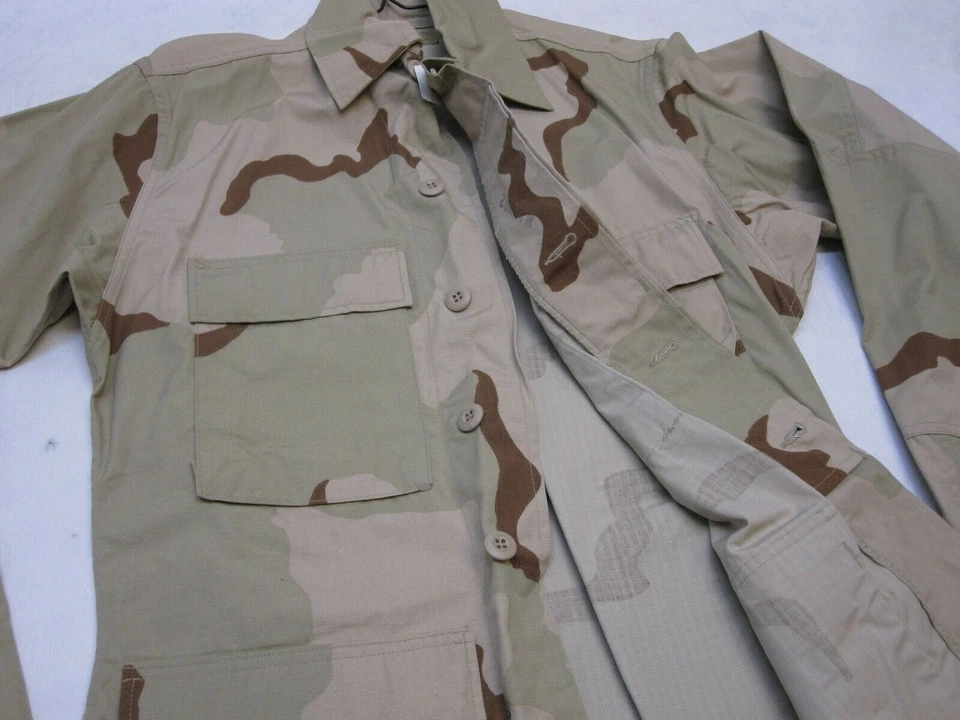 NEW ARMY DESERT CAMOUFLAGE COMBAT UNIFORM TOP DCU SHIRT CAMO SUMMER RIP-STOP - Image 3 of 4