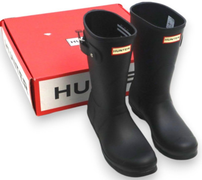 Hunter Women's Original Short Rain Boots in Black - Size 8