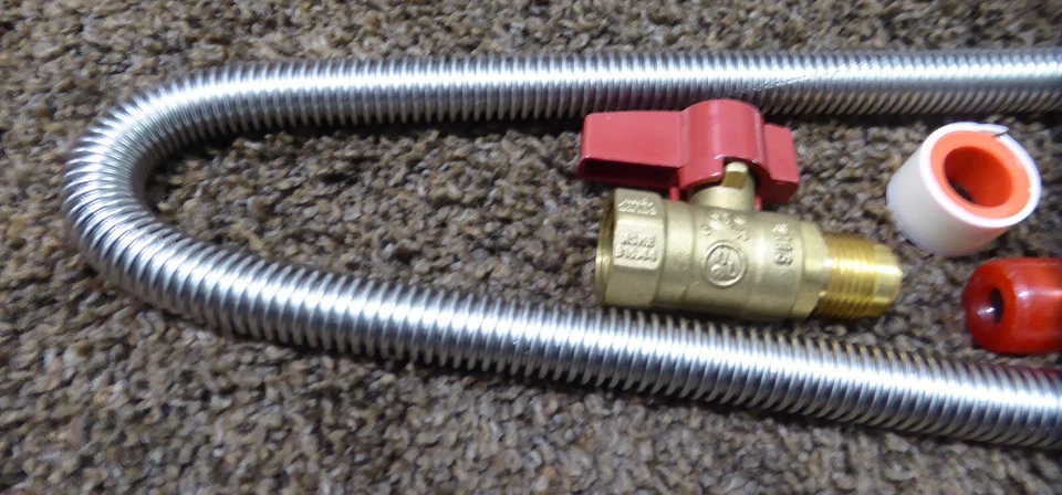 One Stop Gas Appliance Hook up Kit - Brass Gas Ball Valve and Flexible Gas Conne - Image 4 of 4