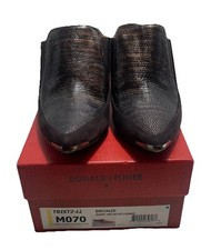 Donald J. Pliner TRIST2-LL M070 Bronze Metallic Lizzard Heeled Mule Size 7M EUC