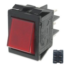 SW06 UNIVERSAL RED ILLUMINATED BIPOLAR ROCKER 6 TERMINAL COFFEE MACHINE SWITCH