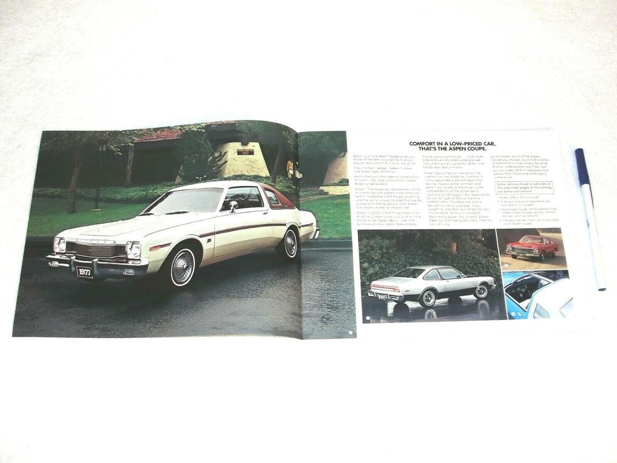 Spaulding & Rogers デザインシートカタログ 1986 1977 Dodge Aspen (Full Line: Coupe, Sedan, +) - Dealer Sales