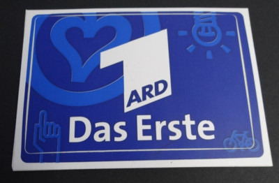 Werbe-Aufkleber ARD German TV Television Fernsehen Das Erste 90er Jahre