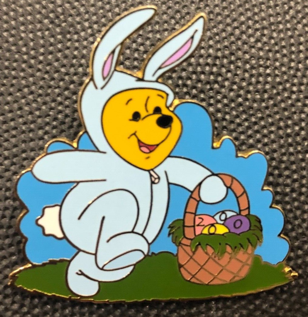 Disney pin 1592 Easter Bunny Winnie the Pooh 2000 rabbit basket holiday eggs WDW