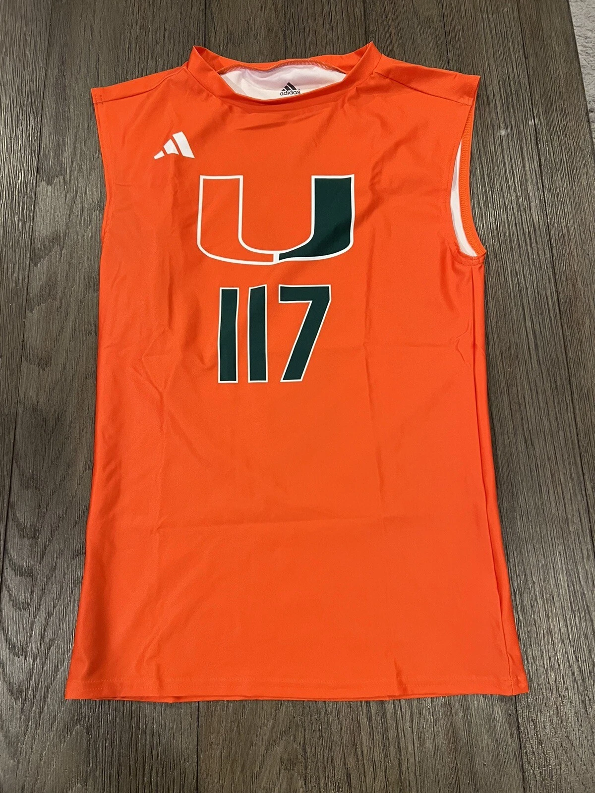 Mens Jock 7v7 Football Combine Miami Hurricanes Compression Shirt Orange M