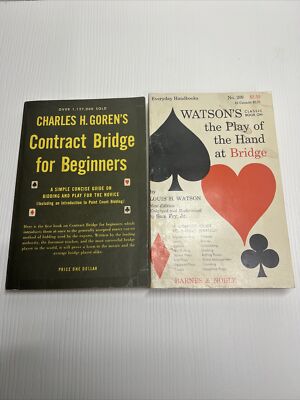 Lot of (2) Books ︱ Bridge for Beginners︱Playing Bridge︱Vintage