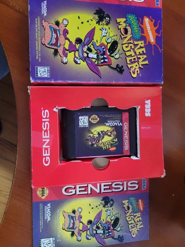 AAAHH Real Monsters (Sega Genesis, 1995) cib cardboard box