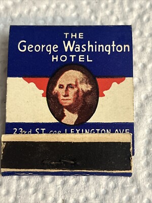 Rare Vintage The George Washington Hotel Unused Matchbook