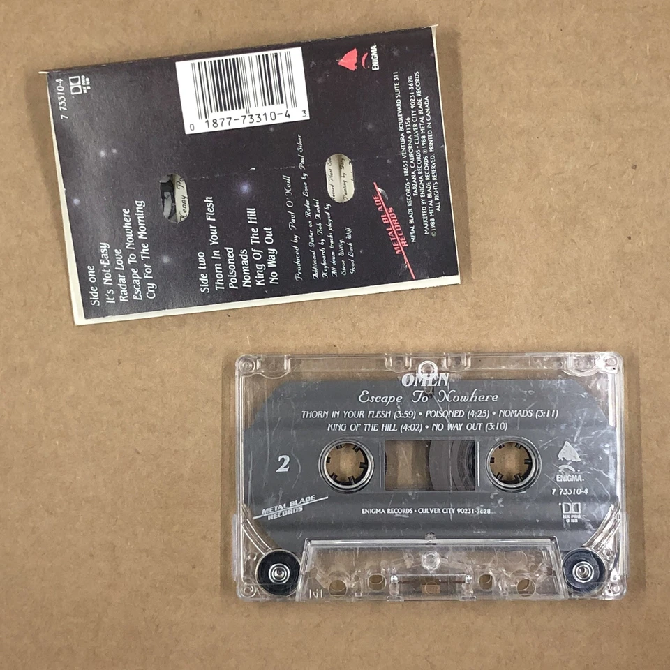 OMEN Cassette Tape 80s Metal Glam ESCAPE TO NOWHERE RADAR LOVE ORIGINAL RELEASE - Изображение 3 из 4