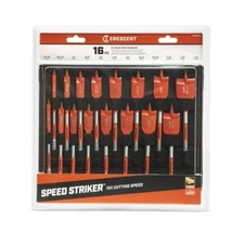 Crescent 16 Piece Screw Point Paddle Drill Bit Set | CDSPSET-16