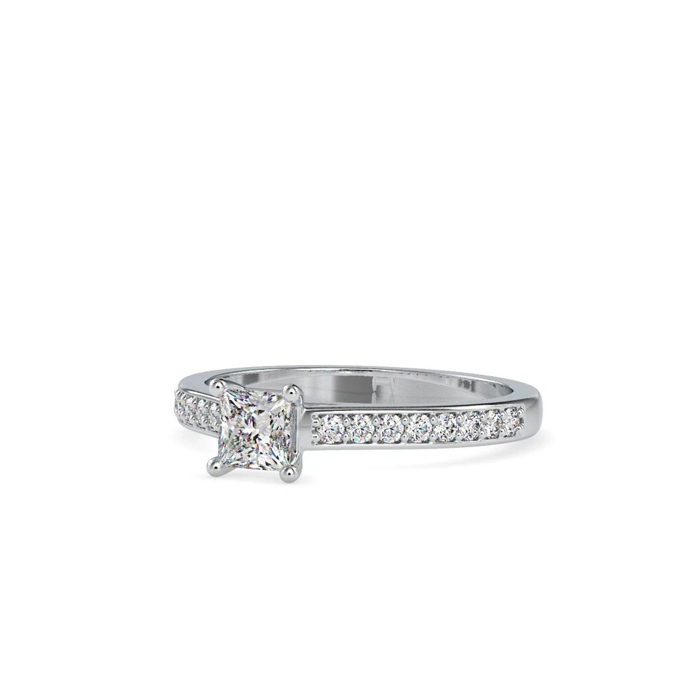 0.75ct IGI Certified Lab Grown Diamond Engagement Ring Princess Cut 14k Gold image-2