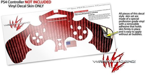 Skin for Sony PS4 Controller Binary Rain Red - Picture 3 of 3