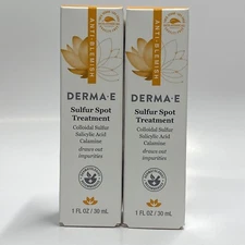 DERMA-E Sulfur Spot Treatment Colloidal Sulfur Salicylic Acid 1 fl. oz. Pack 2
