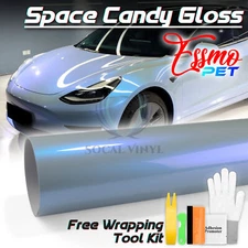 ESSMO PET Space Candy Gloss Gray Blue Car Vehicle Vinyl Wrap Decal Sticker