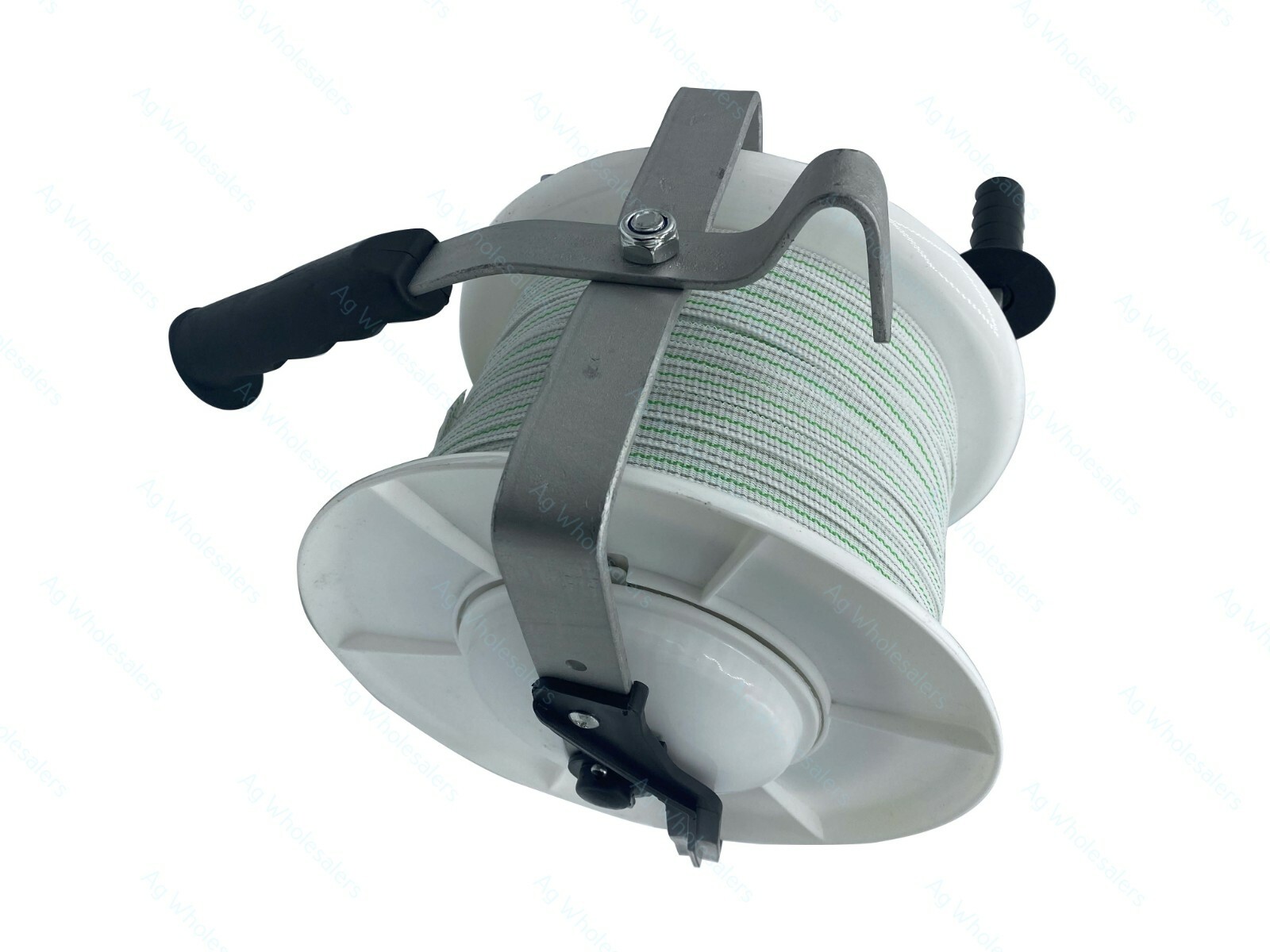 PREWOUND WIND UP GEARED ELECTRIC FENCE REEL WITH 200M POLY TAPE & GATE