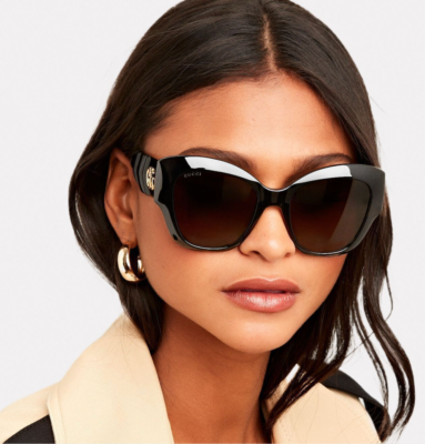 Gucci GG0808S 001 Butterfly Sunglasses - Black / Grey Gucci Women main image 3