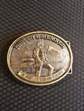 Life Member NRA solid brass Belt Buckle National Rifle Association by Jadco 