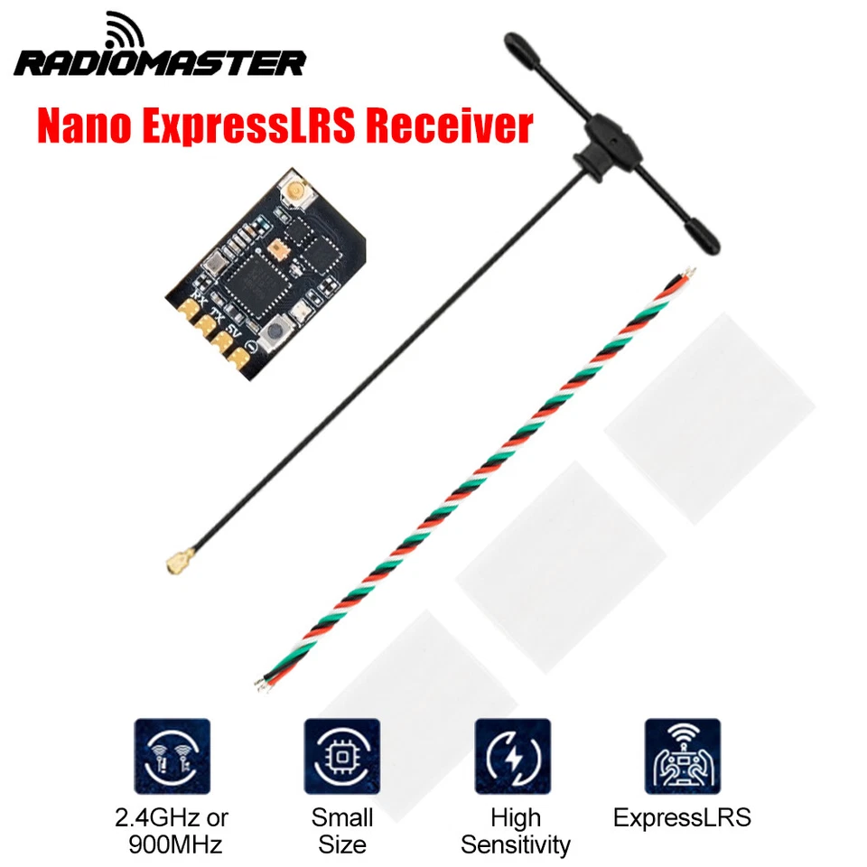 Radiomaster XR1 Nano ExpressLRS Empfänger 2.4GHz 900MHz Dual-Band T Antenne - Bild 2 von 4