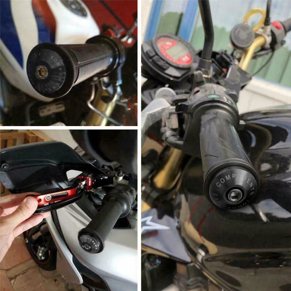 2x Universal Motorbike Bar Ends Motorcycle Handlebar End Weights Plugs Grips - image 3 of 4