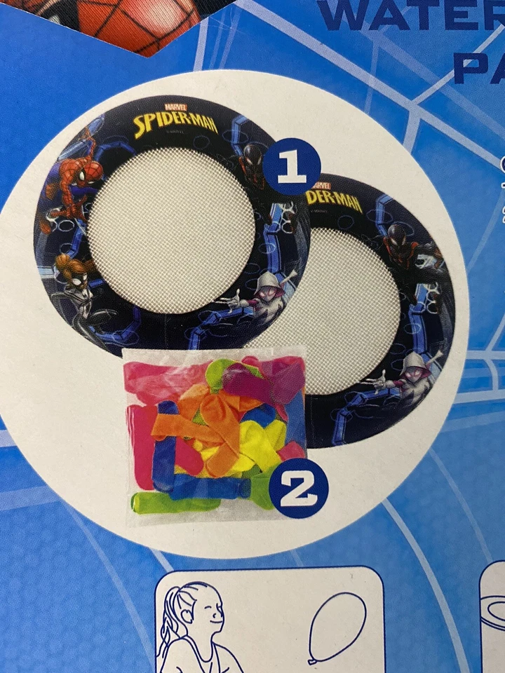 Nuevo Marvel Spider-Man Globo de Agua Disco Paleta - 2 Paletas y 50 Globos Foto 3 de 4