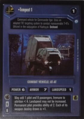 1x  Tempest 1 - Fixed - 2000 Copyright Light Play Death Star II Starter Decks