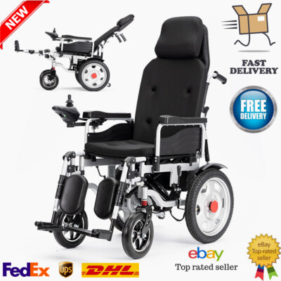 24V 12AH Folding Lightweight Electric Power Wheelchair Mobility Aid Motorized