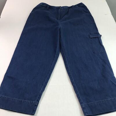 Apple Seed Women s Blue Denim Cropped Jeans w Pockets Sz 12 NEW