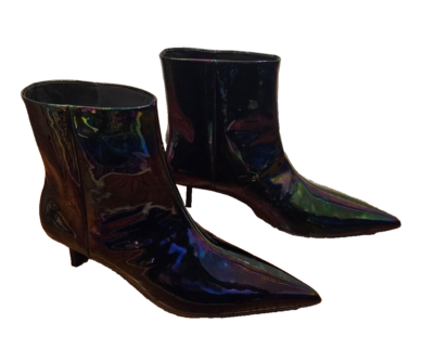 PIERRE HARDY Black Patent Leather Boots with Blade Heel - Size 38 