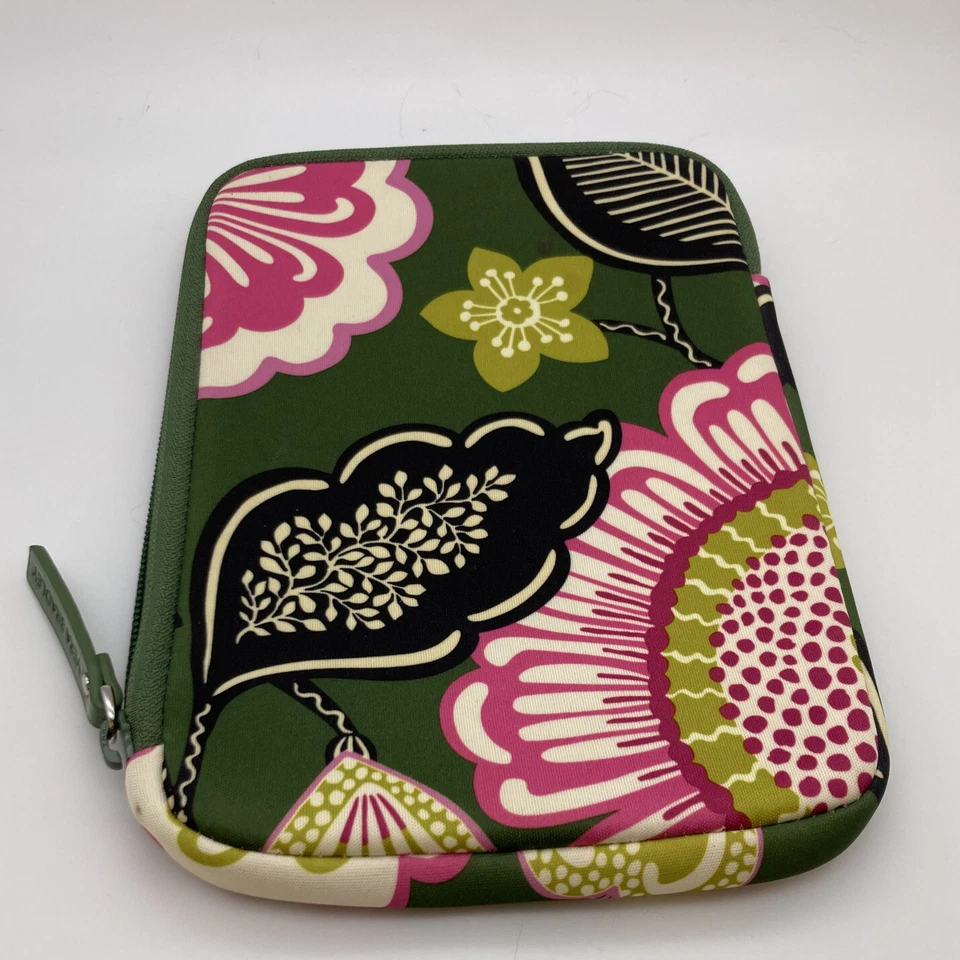 Vera Bradley Neoprene Cushioned Tablet Case Olivia Pattern Green Pink Black - Image 4 of 4