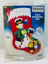 Design Works Crafts 16  Felt Christmas Stocking Kit SnowmanNew Applique Sealed
