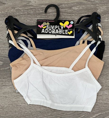 5-Pack Girls Simply Adorable Bralettes Training Bras Size (M) Medium NEW