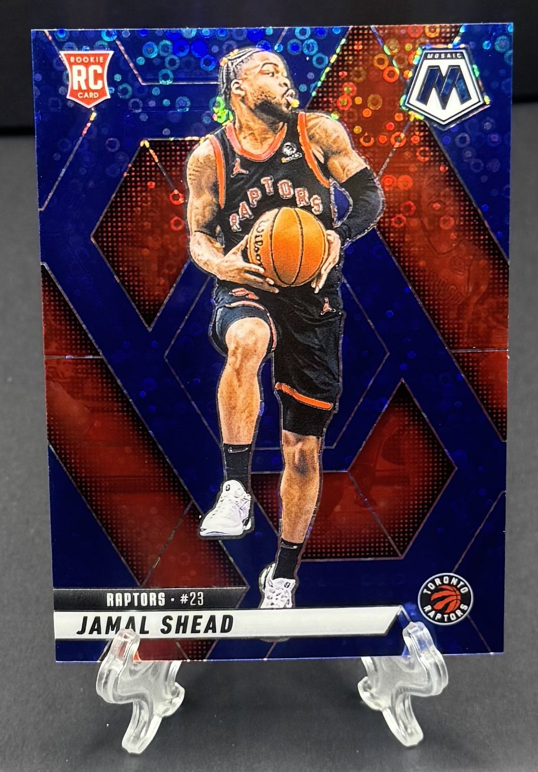 2024-25 Panini Mosaic - Rookies Jamal Shead #201 Fast Break Blue Mosaic Prizm A1