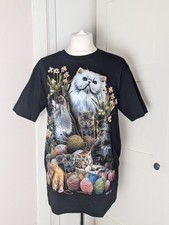 Wild Glow In The Dark Cat T Shirt Medium Brand New Front & Back 