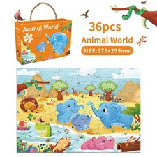 36pcs Carrying Jigsaw Puzzle Children Paper Large Pieces Puzzle Enlightenment Gi