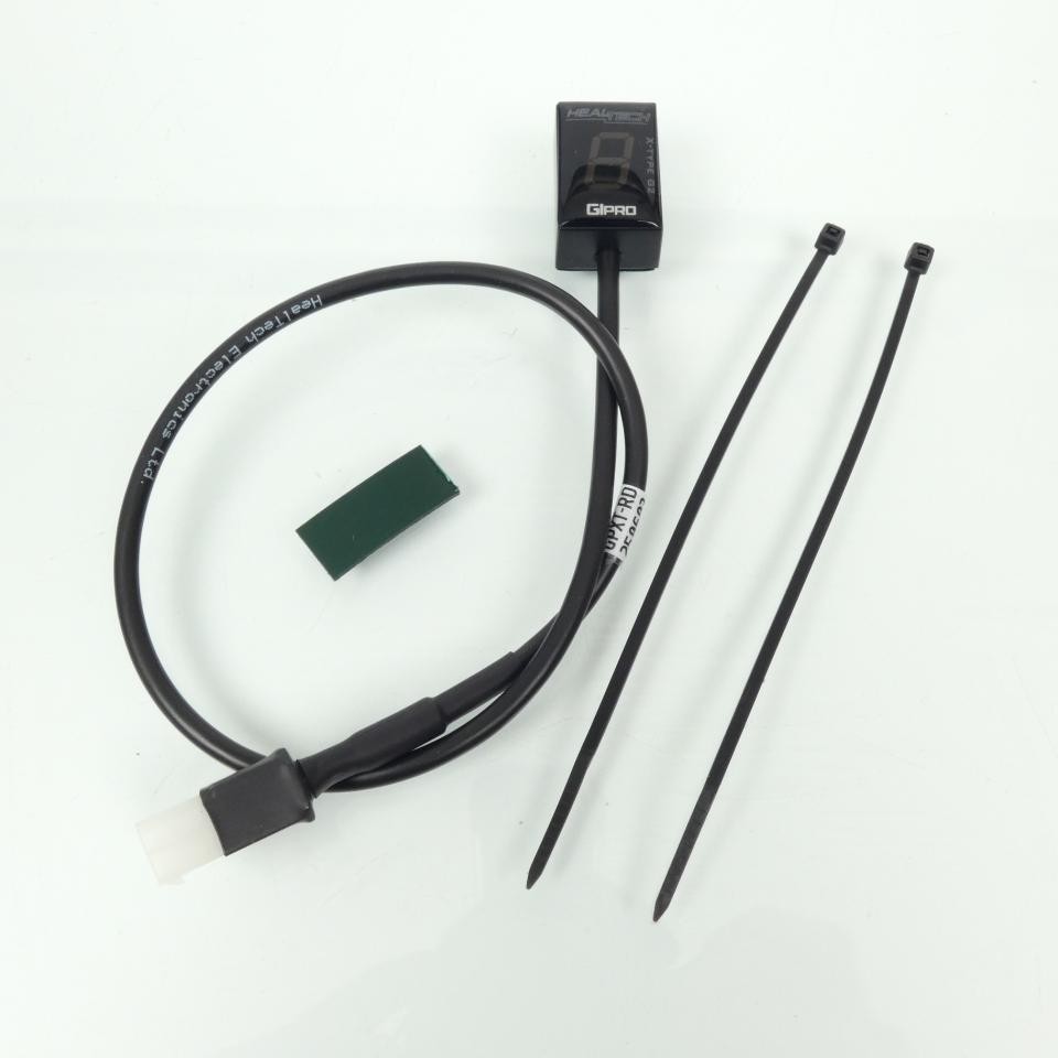 Indicateur de rapport engagé Healtech GIpro X-Type G2 pour moto noire