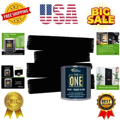 All-In-One Paint & Primer - Black Matte, 8.5 Fl Oz/250ml | 1 Coat Formula | E...