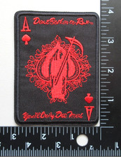   GRIM REAPER DEATH CARD ACE OF SPADES GOTHIC EMBROIDERED IRON ON PATCH