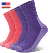 2-6 Pairs Merino Wool Warm Socks for Women, Hiking Cozy Thermal Crew Boot Socks 
