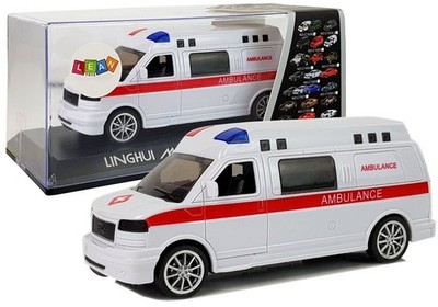 Krankenwagen Bus Modell Spielzeug weiß Funktion Try My Sound Licht zurückziehen